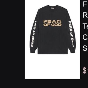 Fear of God Black Relaxed Fit Logo T-Shirt